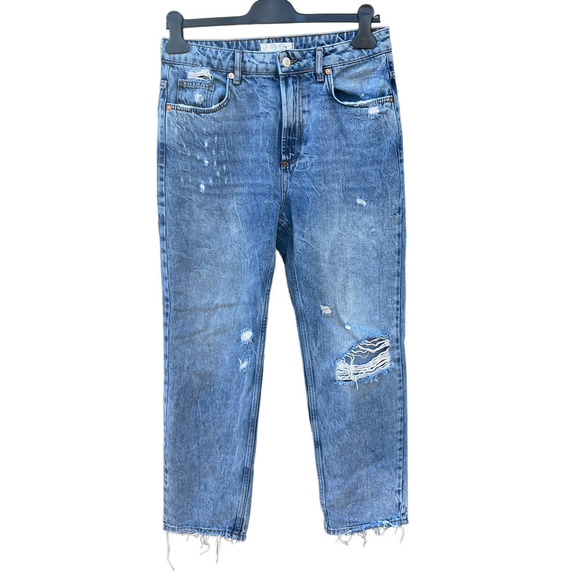 Free People - We the Free - Distressed Dakota Straight Leg Jeans - Size 28 - Picture 2 of 13